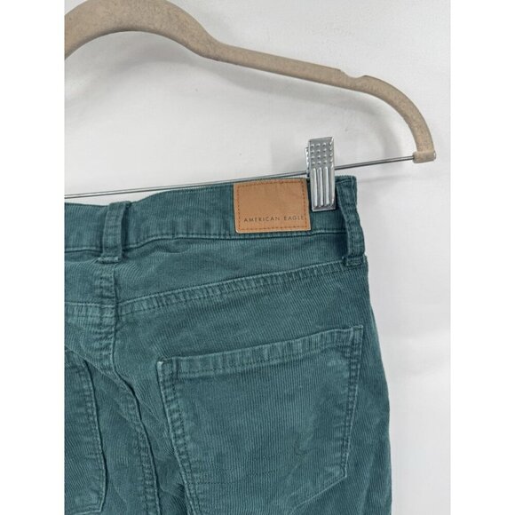 American Eagle Super High Rose Flare Women 0 Forest Green Retro Preppy Western - Picture 8 of 11